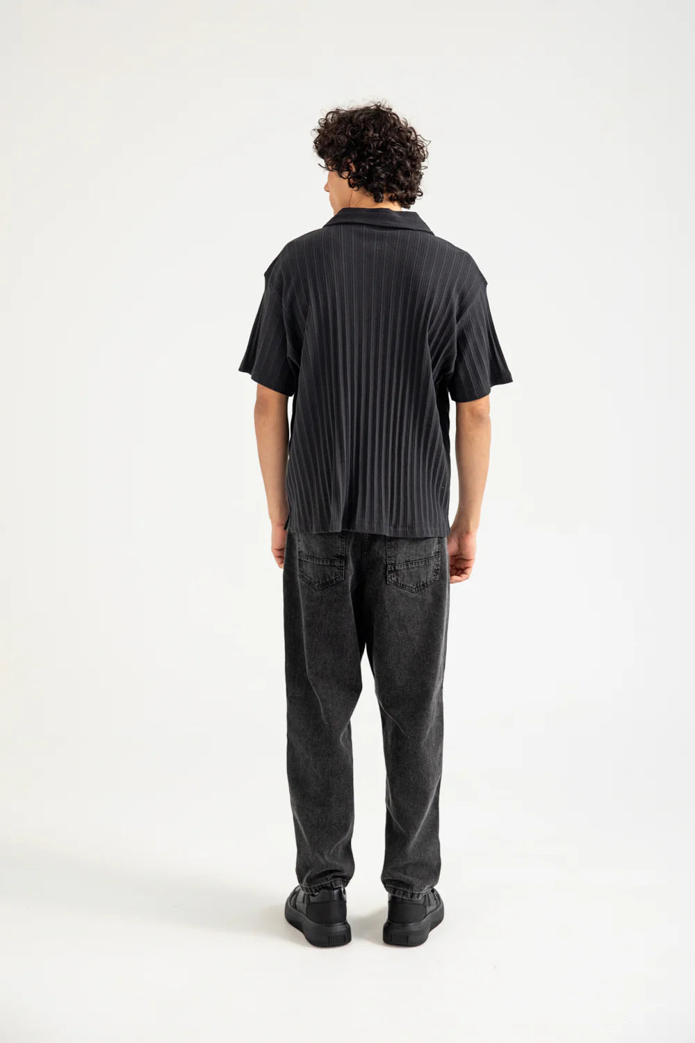 BAGGY FIT RESORT COLLAR TEXTURED