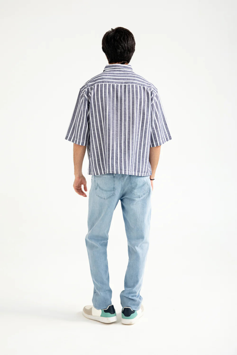BOXY FIT LINEN STRIPER SHIRT